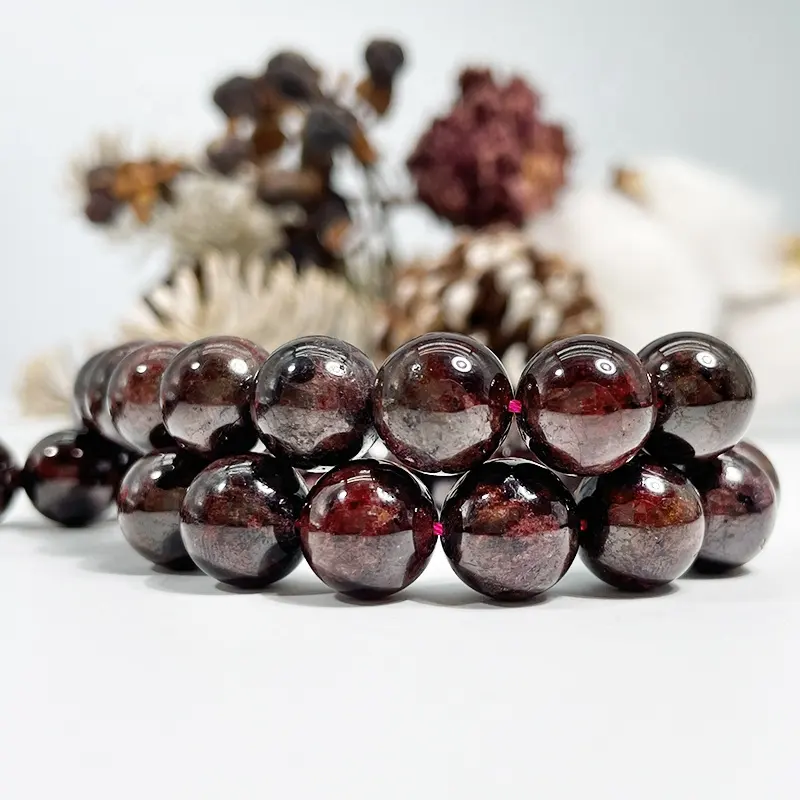 Natural Red Garnet Gemstone Loose Beads for Necklace Bracelet Earrings Jewelry DIY Making Round Beads Loose beads string