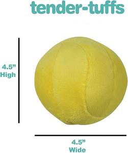 Cina OEM/ODM Puppy Tender Tuffs Ball Tough peluche Dog Toy palla rotonda colorata con Squeaker resistente alle forature - Product Image 6