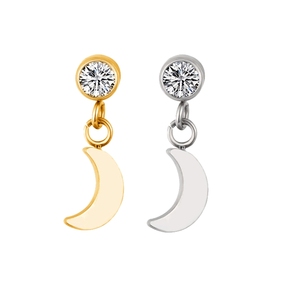 Juego de bisel de titanio CZ con colgante de Luna 16G Rosca interna Labert Helix Earring Top - Product Image 1