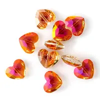Heart Shape Clear Crystal Glass Beads with Hole