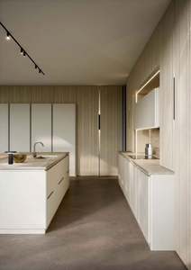 Armoires de cuisine modernes en bois massif blanc avec îlot, norme australienne, bon marché, personnalisées, ouvertes - Product Image 5