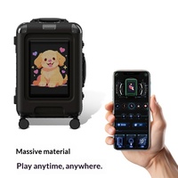 Valise à roulettes rigide connectée à une application mobile avec écran LED haute définition, étanche, design de dessin animé pour les voyages de vacances