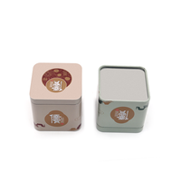 Petite boîte en métal carrée de 65*65*65 mm pour cosmétiques, thé, cadeaux, boîte à bonbons carrée, emballage