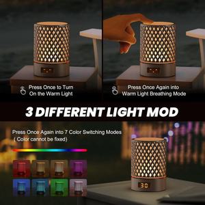 Veilleuse moderne rechargeable avec minuterie rotative pour lumière chaude, idéale pour l'alimentation des bébés, le chevet, la relaxation et une ambiance romantique - Product Image 4