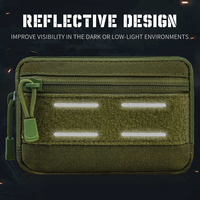 Kantong Organizer EDC Kustom dengan Reflektor, Tas Pria Taktis Molle Tahan Air Kantong Penyimpanan Alat Kecil Dompet Multifungsi