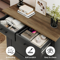 Armoires d'appoint en bois FSC avec 2 tiroirs et 2 portes, buffet avec tiroirs de rangement, bar à café pour le salon