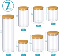 Récipient de stockage des aliments pour la cuisine à domicile pot à épices en verre moderne classique avec couvercle en bambou soufflé à la main pour la fête