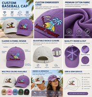 Casquette de baseball en coton délavé vintage en gros, broderie personnalisée, casquette 6 panneaux style papa, visière incurvée, casquettes décontractées non structurées unisexe