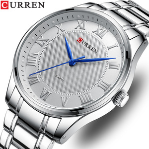 Reloj informal clásico CURREN 8409 para hombre con banda de acero inoxidable, relojes de pulsera de cuarzo simples con números de <span class=keywords><strong>Roma</strong></span> para hombre de negocios - Product Image 4