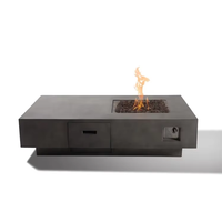 Table de foyer à gaz de style libre pour patio, foyer extérieur avec structure métallique, chauffage 50000 BTU pour chauffage extérieur et utilisation en soirée