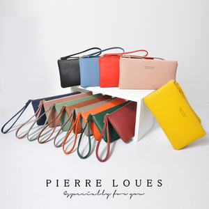 Pierre Loues Women's Wristlet 6 Inch Solid Color Coin <b>Purse</b> Ultralight Storage Clutch - Product Image 1