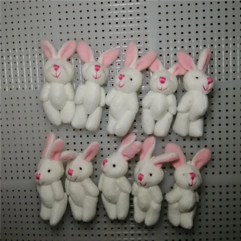 Rabbit Plush Doll Small Mini Joint Bear Rabbit 4.5cm White T-shirt Clothing Accessories Material Accessories