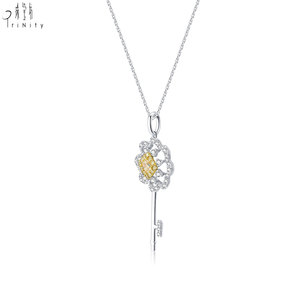 Nouveaux produits : Collier pendentif en or massif 18 carats avec diamants naturels véritables, design fleur fait main et diamant jaune - Product Image 4