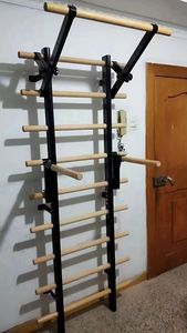 Swedish <span class=keywords><strong>Ladder</strong></span> Multi-Funktions-Indoor-Doppel-Pull-Up-Stick wandmontiert Holz Fitness-Haus Fitness-Studio Yoga-Stick-Rahmen - Product Image 2