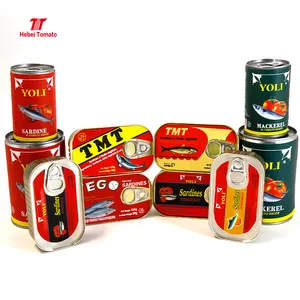Conservas de Peixe Sardinha em lata de Grau superior/Cavala em molho de tomate/óleo/salmoura 125G 155G 425G