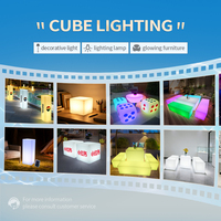 Cubo de Luz LED Luminoso para Mesa, Iluminación Ambiental de Polietileno que Brilla en la Oscuridad, para Alquiler