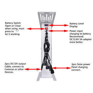 Pemasok daya tenaga surya luar ruangan isi ulang 120W 60AH berlaku untuk sistem dahua atau hikvision 4g kamera DC 12V - Product Image 5