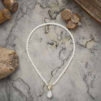 Nouveau Design 925 Sterling Silver OT Fermoir 4-5mm Riz Baroque Charme Pendentif Perle Collier Ras Du Cou