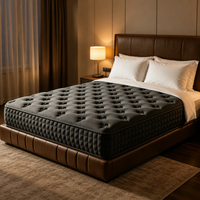 Matelas hybride à ressorts compressible enroulable avec tissu tricoté respirant