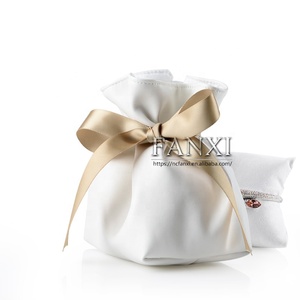 FANXI Vente en gros de sacs à bijoux élégants personnalisés en couleur, pochette cadeau, sac en cuir PU pour bijoux - Product Image 3