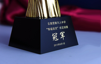 Coupe de football en gros Pujiang avec base en cristal noir ou texte personnalisé pour événements sportifs de football