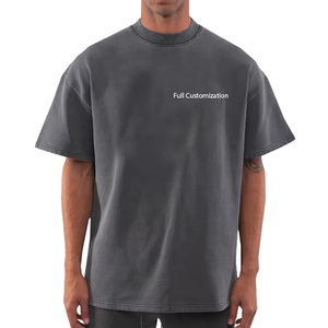 Camisetas Personalizadas para Hombre, 100% Algodón, Impresión Serigráfica, 300 g/m², Corte Recto, Estilo Desgastado, Lavado Ácido, Efecto Desteñido por el Sol, Talla Grande - Product Image 1