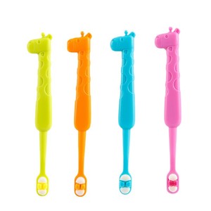 Children's Giraffe Toothbrush Soft Bristles Colorful For Kids 3-12 Years Old Manual Toothbrush With Tongue Cleaner - Product Image 5