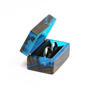 Wooden <b>Ring</b> Box Rectangle Rustic Jewelry Storage For <b>Couples</b> Wedding Engagement Gift Box Customizable Engraving - Product Image 5