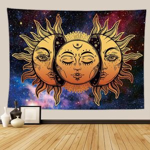 Tapiz Mandala Personalizado Blanco y Negro con Diseño de Sol y Luna, Tapiz para Colgar en la Pared, Tapiz de Pared con Diseño de Calavera de <span class=keywords><strong>Tarot</strong></span>, Alfombra Hippie para Dormitorio, Manta Decorativa - Product Image 2