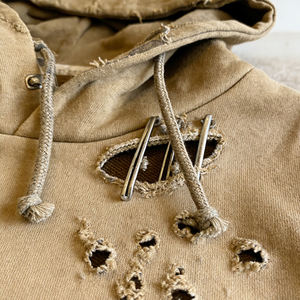 Sudaderas con Capucha Cortas Desgastadas y Rotos Estilo Vintage para Mujer, Ropa Urbana, Sudaderas Extra Grandes con Logotipo Personalizado Estampado - Product Image 2