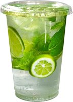 Emballages en plastique jetables, gobelets transparents en PET avec couvercles en dôme, boissons froides à emporter, café glacé, vin, jus, milk-shake, bouteille de 16 oz