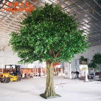 Haute Simulation Jardin Extérieur Ficus Artificiel Parc À Thème Décorateur Plantes Fibre De Verre Résistant Aux UV