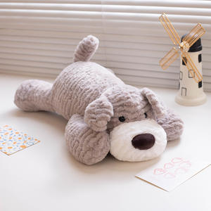 Adorable juguete de perro tumbado de peluche súper suave para niñas lindas, muñeco para dormir, forro de malla, compañero para niños - Product Image 6