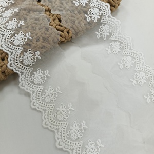 Encaje de Malla de Lujo Blanco, Encaje Tejido sin Elasticidad, Adorno Floral para Ropa y Lencería - Product Image 5