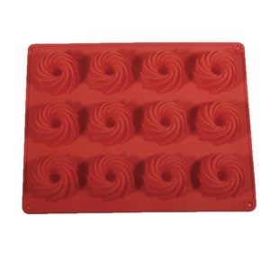 Silicone Cookie Mold 12 Cavity Whirlwind Shape Baking Utensil For Dessert And Chocolate Making - Product Image 5