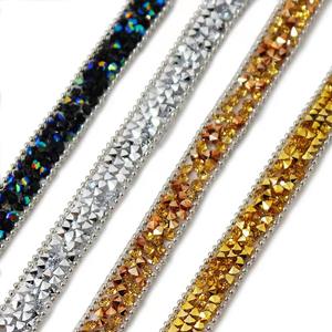 स्ट्रिप फैशन राइनस्टोन टेप ट्रिम रेसिन क्रिस्टल एसिन डिय जूते के लिए टेमिंग ट्रिमिंग - Product Image 1