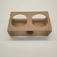 Bandeja de cartón corrugado Kraft para café, portavasos para llevar, soporte personalizado para 1-4 tazas con impresión para empaque de cafetería