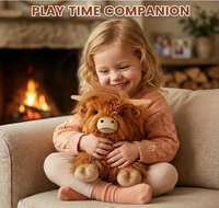 Peluche de vache des Highlands lestée par le poids, adaptée aux enfants et aux femmes, avec doublure intérieure rembourrée de lavande, personnalisable