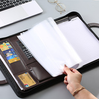 Carpeta de Anillas Personalizada con Logotipo, Organizador de Documentos de Lujo, Tamaño A4, Portafolio de Negocios con Clip de Cuero PU y Espiral