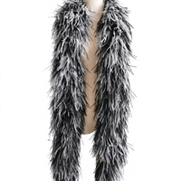 Boa en plumes d'autruche bicolore, écharpe en plumes naturelles moelleuses pour spectacle, carnaval, fête, costume de scène, décoration de robe de mariée