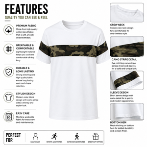 Camiseta de algodón blanca de alta calidad, nueva, de corte regular, cuello redondo, manga corta, color sólido, transpirable, informal. - Product Image 2