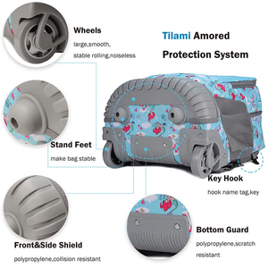 <span class=keywords><strong>Mochila</strong></span> Escolar Personalizada al por Mayor, Bolsa de Viaje con <span class=keywords><strong>Ruedas</strong></span>, Maleta con <span class=keywords><strong>Ruedas</strong></span>, Diseño de <span class=keywords><strong>Sirena</strong></span> de Dibujos Animados, para Niñas - Product Image 4