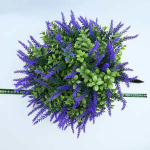 LO-507 Décoration de jardin extérieure résistante aux UV 57cm Boule topiaire artificielle <span class=keywords><strong>houx</strong></span> lavande avec piquet de sol - Product Image 2