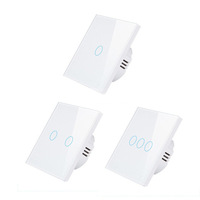 Panneau en verre cristal blanc sans interrupteur tactile Wifi applique murale standard ue/royaume-uni électrique sans interrupteurs neutres