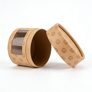 OEM ODM Custom Cylinder Paper Packaging With Transparent <b>Window</b> Durable Round Cardboard Canister - Product Image 3
