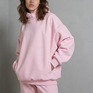 Sweat à capuche oversize pour femme, rose, en molleton de coton tricoté 500 GSM, respirant, personnalisable, pour l'été - Product Image 1
