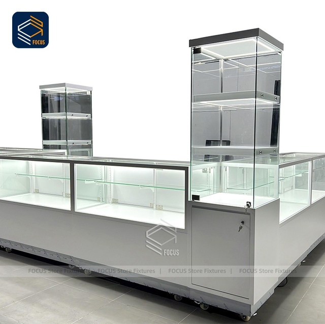 Rotating Jewelry Display Case Floor Jewelry Display for Exhibitions and Trade Shows