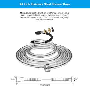Manguera de Ducha Flexible de Acero Inoxidable Plateado de Estilo Moderno, 1.5m/2m de Longitud, 1/2 de Diámetro Interior, Fácil Instalación, 3 Años de Garantía - Product Image 5