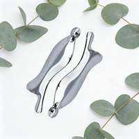 Outil de massage facial en acier inoxydable en forme de sirène avec rouleau, pour le lifting du visage et la relaxation musculaire du corps, accessoire de beauté
