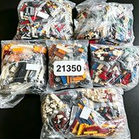 21350 1497 pièces Modèle créatif de navire cargo et requin blanc, ensemble de blocs de construction pour enfants de 5 à 7 ans
